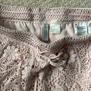 H&M Shorts - H&M baby pink lace shorts H&M Shorts - H&M baby pink lace shorts